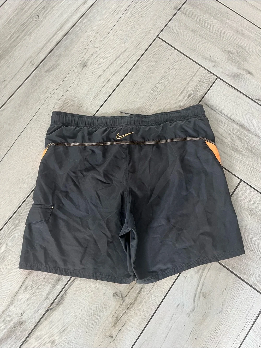 Nike Y2K Men’s Black & Orange Athletic Swim Shorts